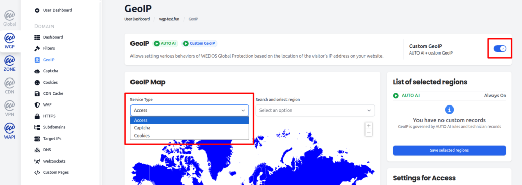 GeoIP Service Types