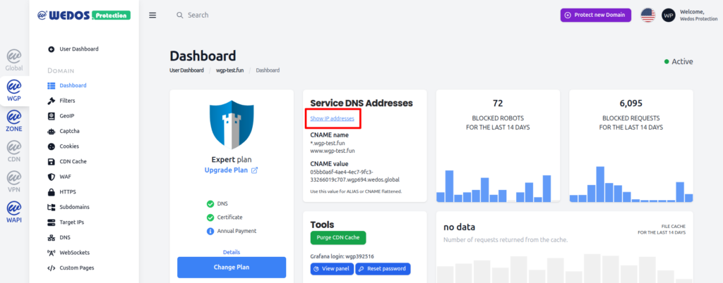 Show IP addresses in Service DNS Addresses
