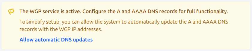 Automatic DNS updates alert